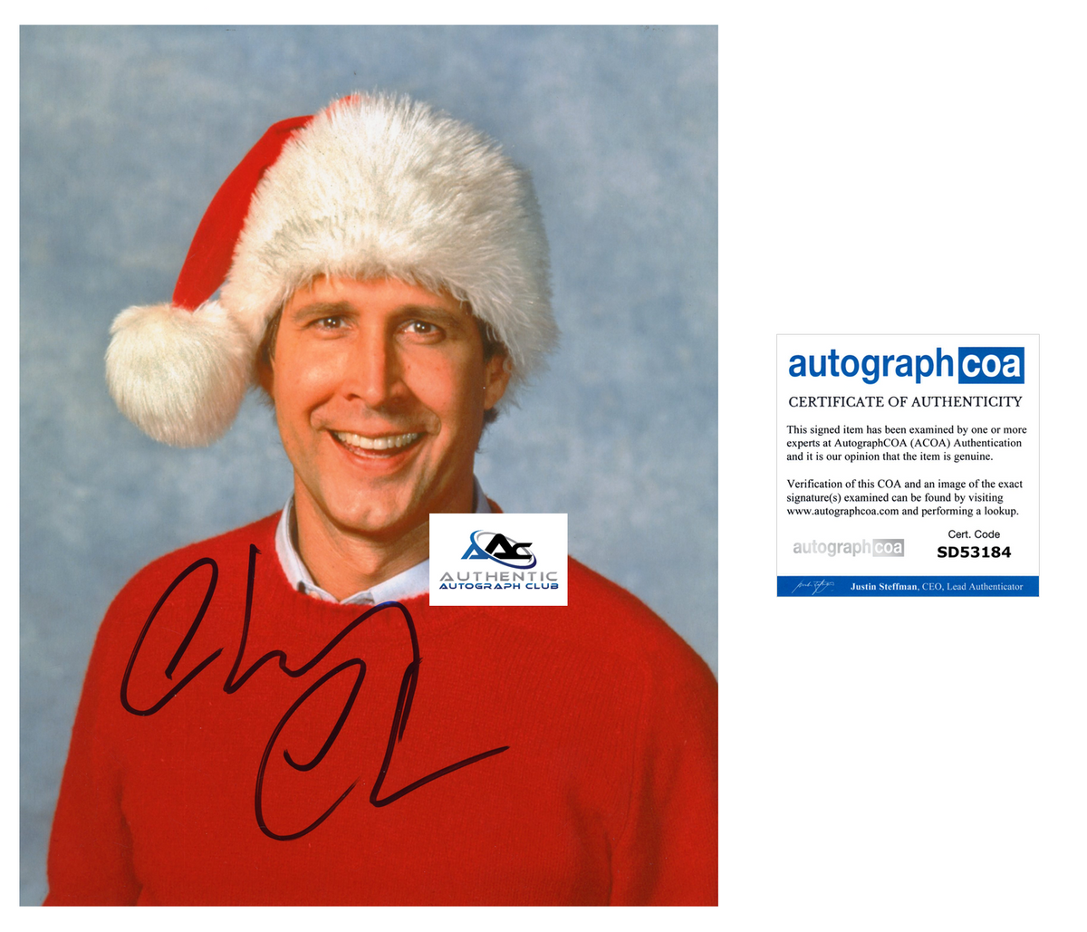 CHEVY CHASE AUTOGRAPH SIGNED 8X10 PHOTO CHRISTMAS VACATION ACOA