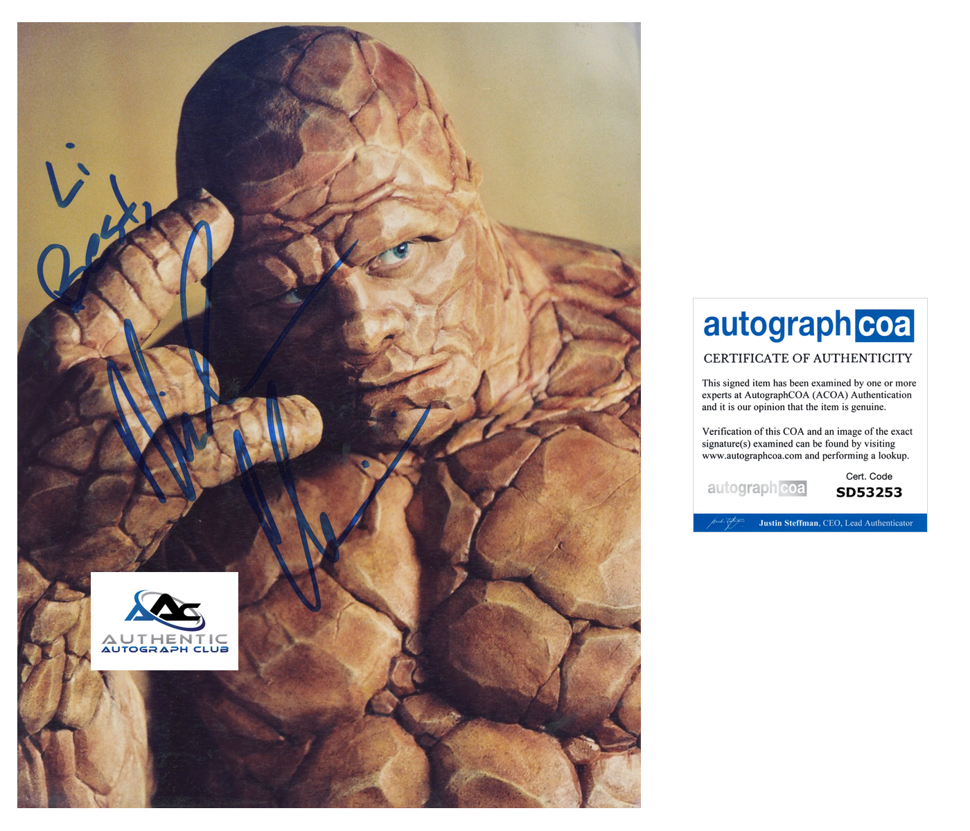 MICHAEL CHIKLIS AUTOGRAPH SIGNED 8x10 PHOTO THE THING FANTASTIC FOUR ACOA