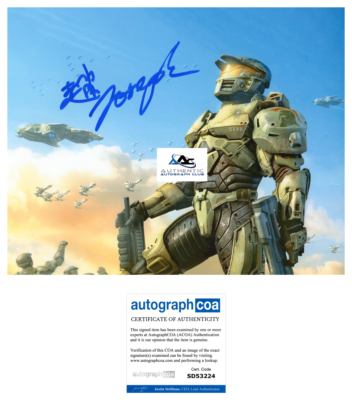 JOSEPH CHOU AUTOGRAPH SIGNED 8X10 PHOTO HALO LEGENDS ACOA