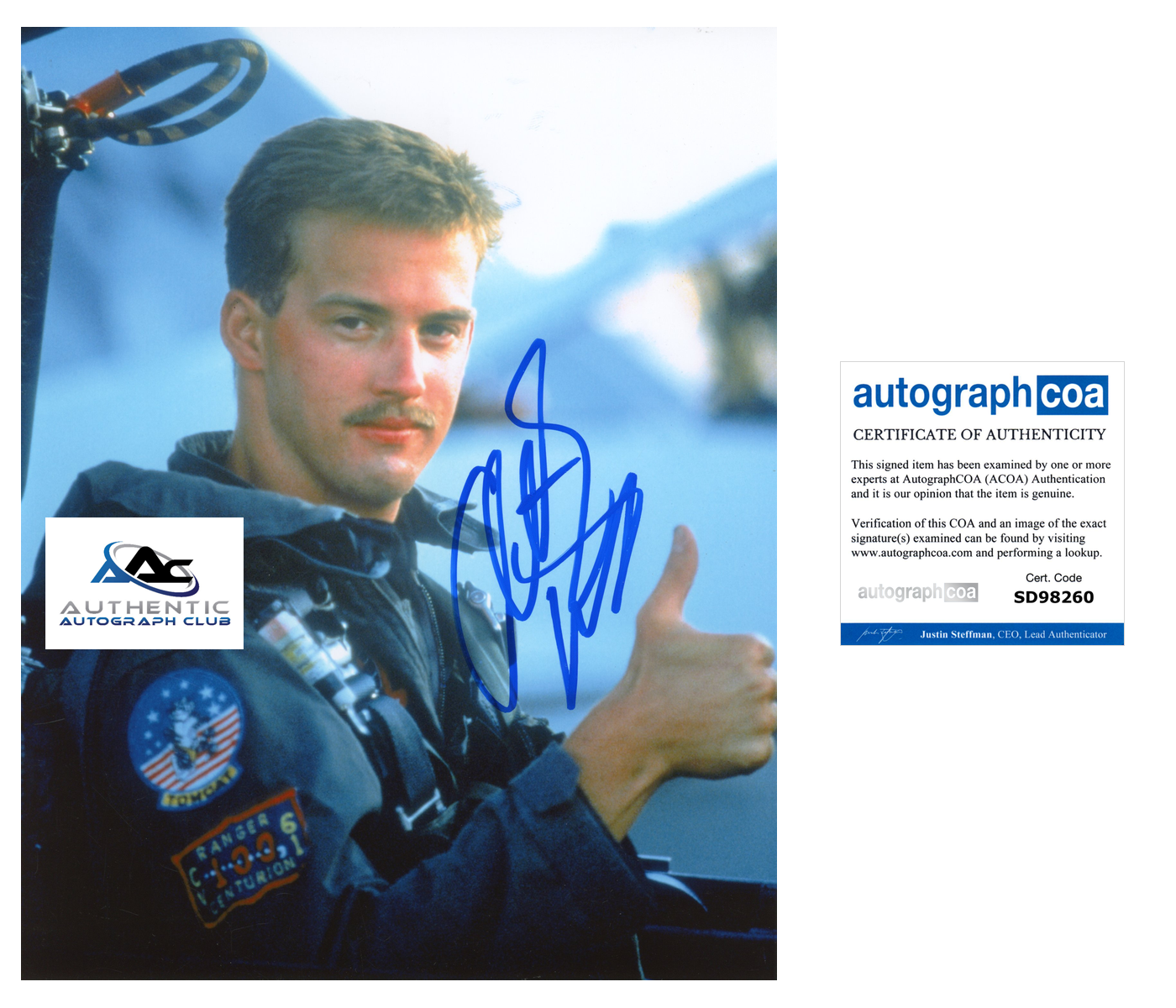ANTHONY EDWARDS AUTOGRAPH SIGNED 8X10 PHOTO TOP GUN ACOA