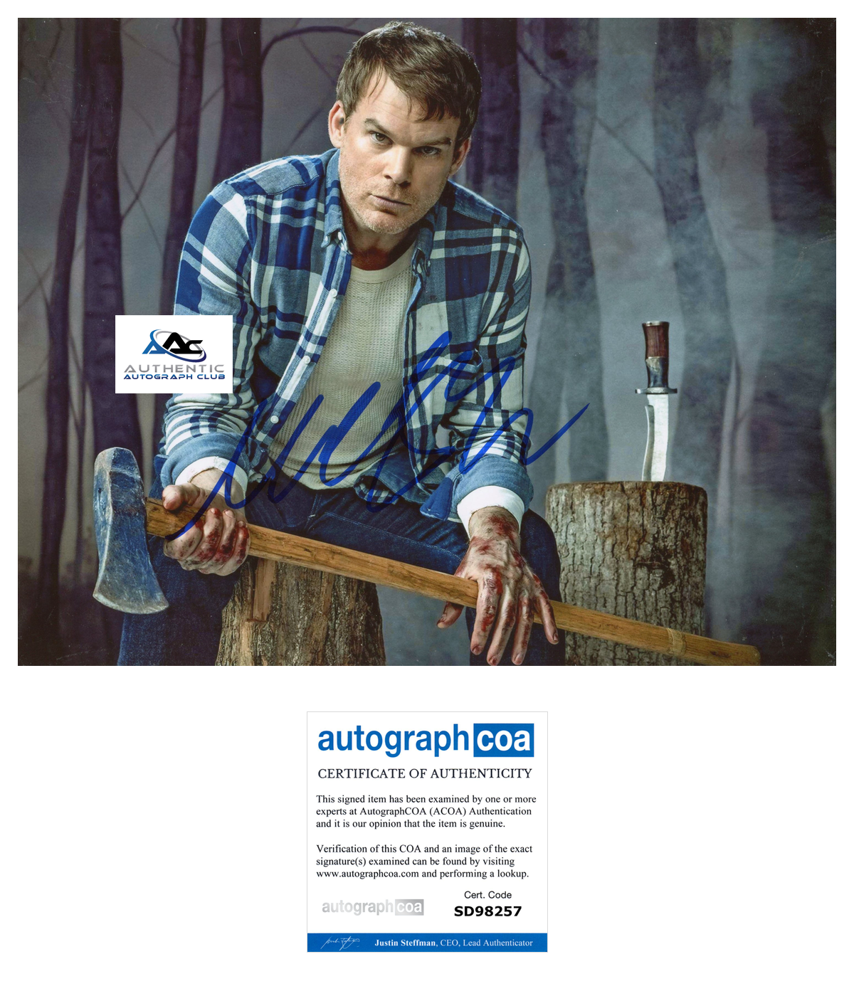 MICHAEL C HALL AUTOGRAPH SIGNED 8x10 PHOTO DEXTER ACOA