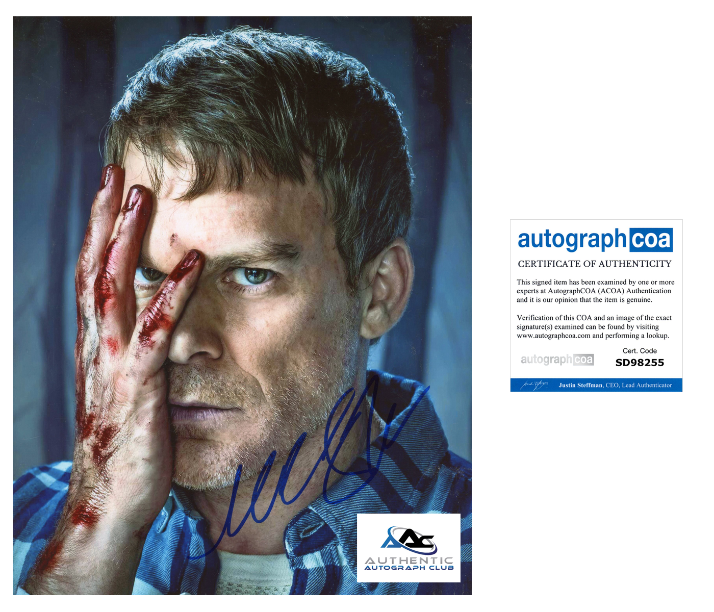 MICHAEL C HALL AUTOGRAPH SIGNED 8x10 PHOTO DEXTER ACOA