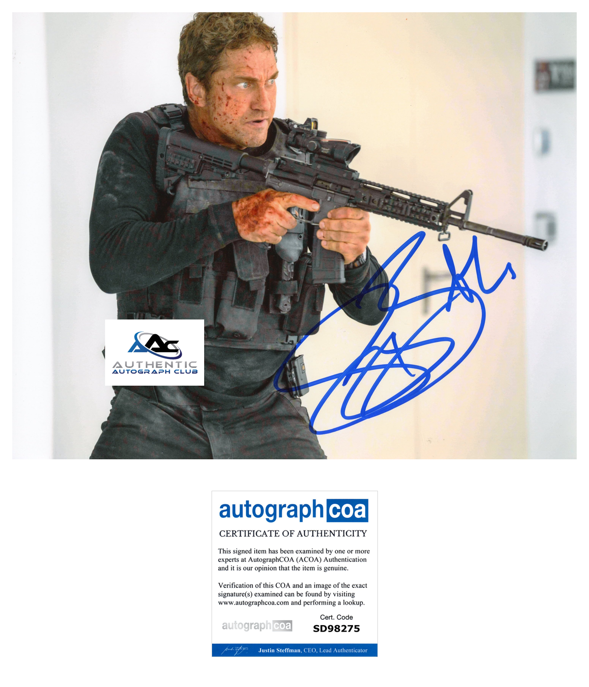 GERARD BUTLER AUTOGRAPH SIGNED 8X10 PHOTO ACOA