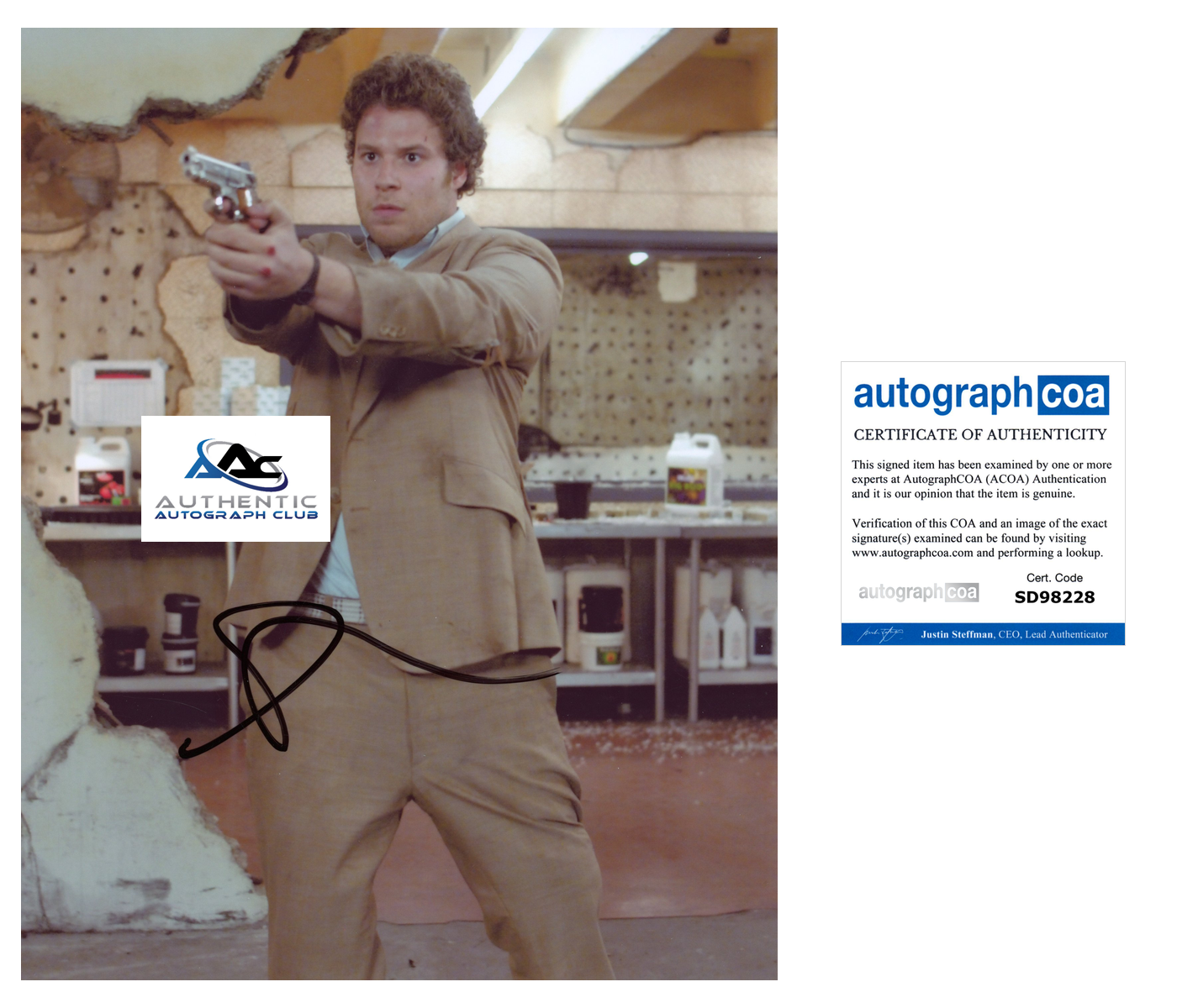 SETH ROGEN AUTOGRAPH SIGNED 8x10 PHOTO ACOA