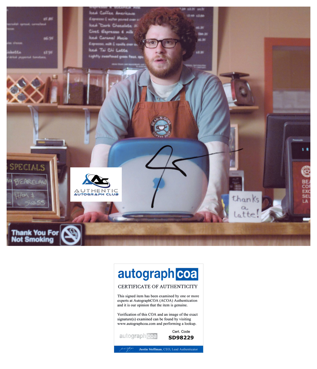 SETH ROGEN AUTOGRAPH SIGNED 8x10 PHOTO ACOA