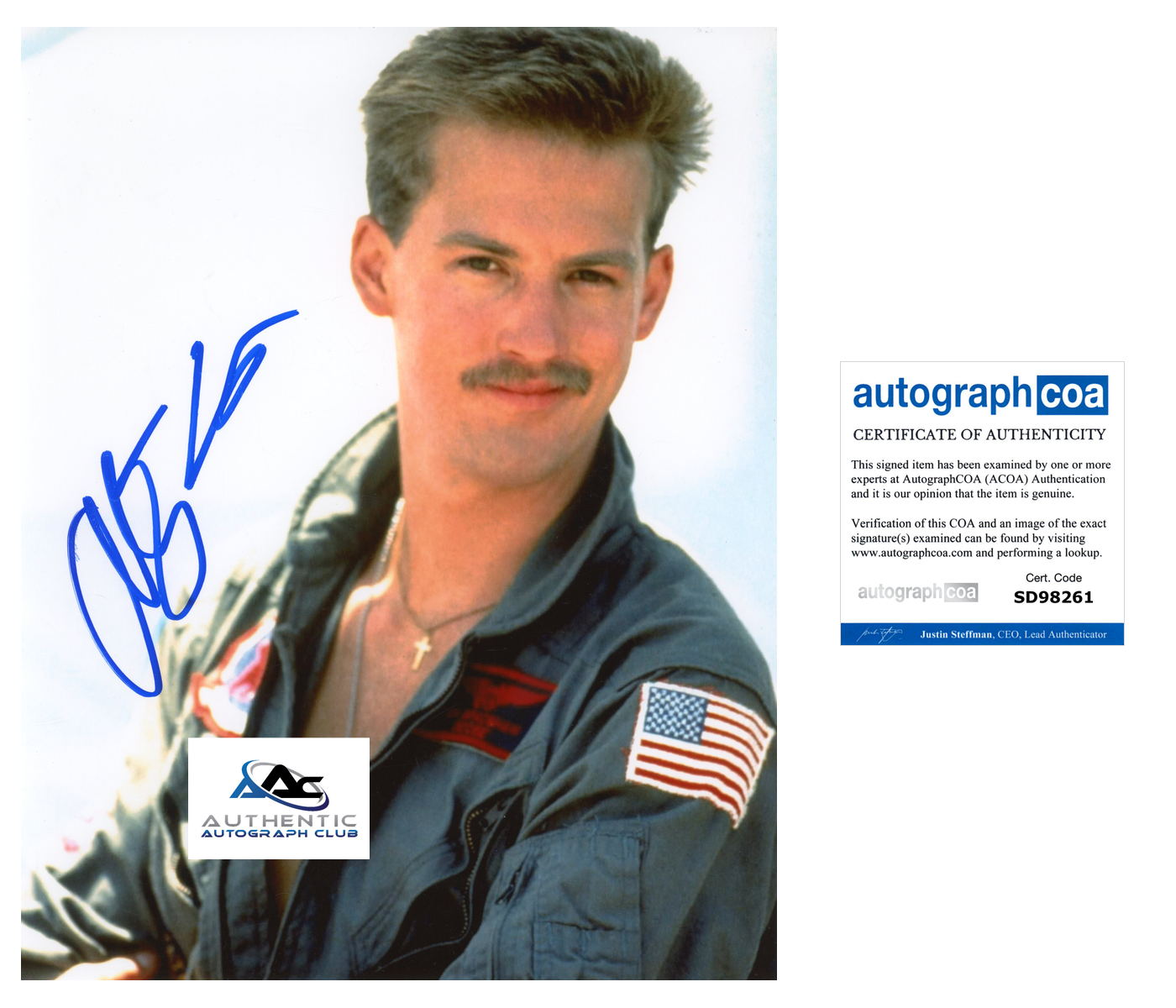 ANTHONY EDWARDS AUTOGRAPH SIGNED 8X10 PHOTO TOP GUN ACOA