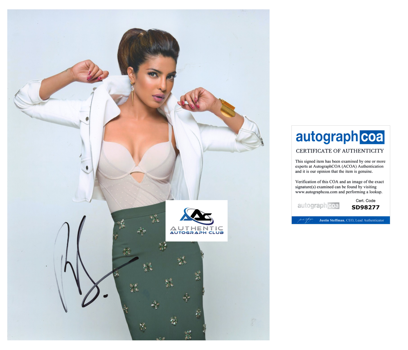 PRIYANKA CHOPRA AUTOGRAPH SIGNED 8X10 PHOTO ACOA