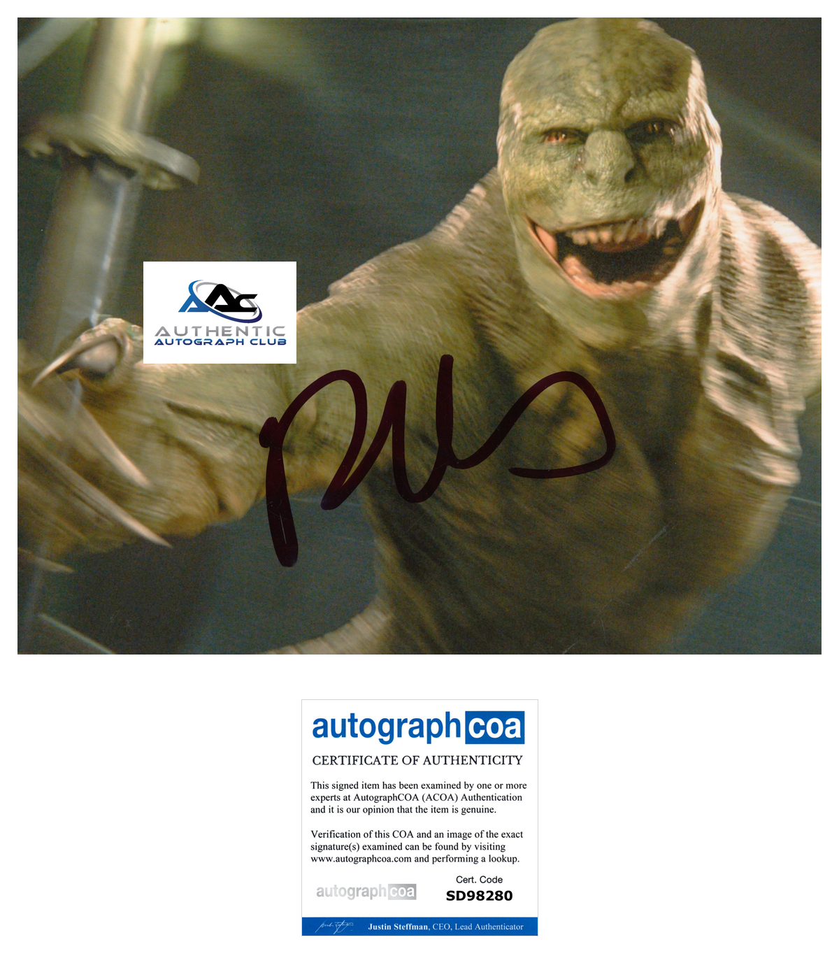 RHYS IFANS AUTOGRAPH SIGNED 8X10 PHOTO LIZARD MARVEL SPIDER-MAN ACOA