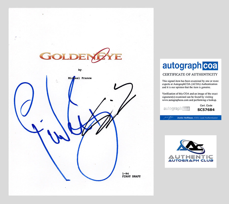 PIERCE BROSNAN SEAN BEAN AUTOGRAPH SIGNED GOLDENEYE JAMES BOND FULL SCRIPT ACOA