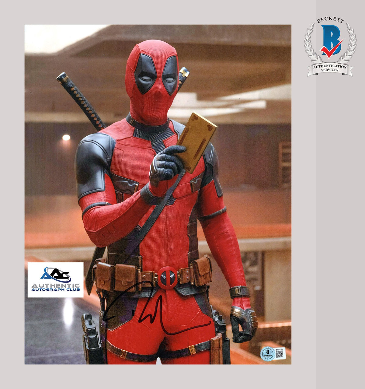 RYAN REYNOLD AUTOGRAPH SIGNED 11X14 PHOTO MARVEL DEADPOOL BECKETT BAS