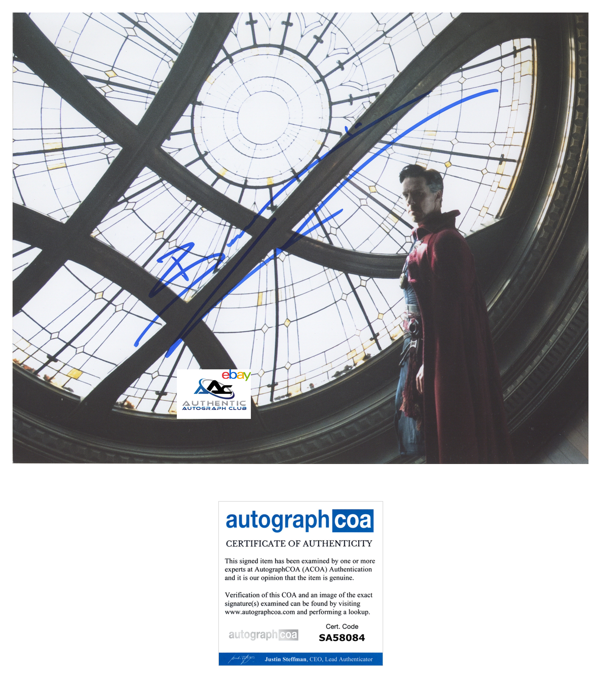 BENEDICT CUMBERBATCH AUTOGRAPH SIGNED 11x14 PHOTO DR DOCTOR STRANGE MARVEL ACOA