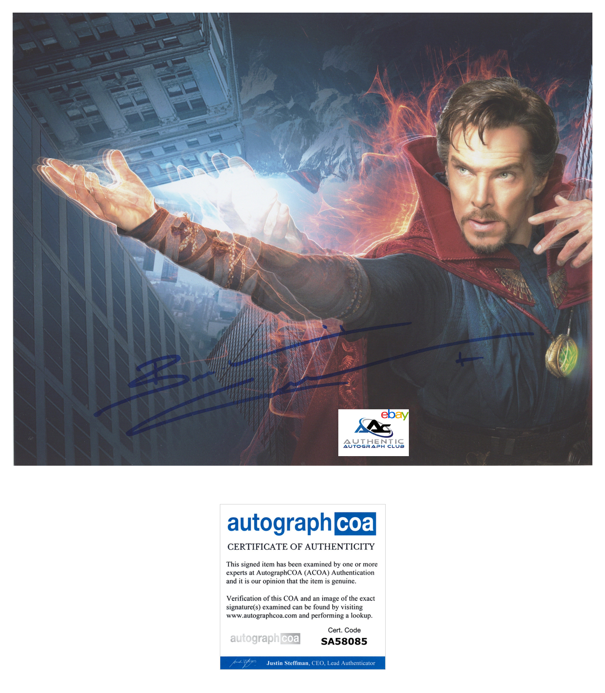 BENEDICT CUMBERBATCH AUTOGRAPH SIGNED 11x14 PHOTO DR DOCTOR STRANGE MARVEL ACOA