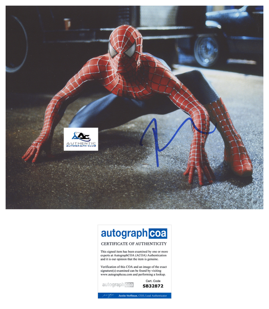 TOBEY MAGUIRE AUTOGRAPH SIGNED 11x14 PHOTO SPIDERMAN SPIDER-MAN MARVEL ACOA