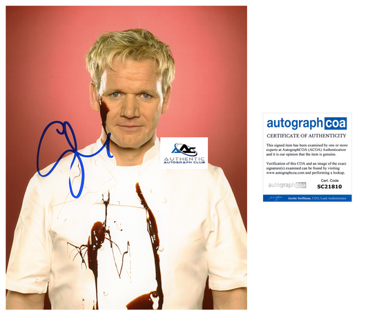 GORDON RAMSAY AUTOGRAPH SIGNED 8x10 PHOTO MASTERCHEF HELL'S KITCHEN ACOA