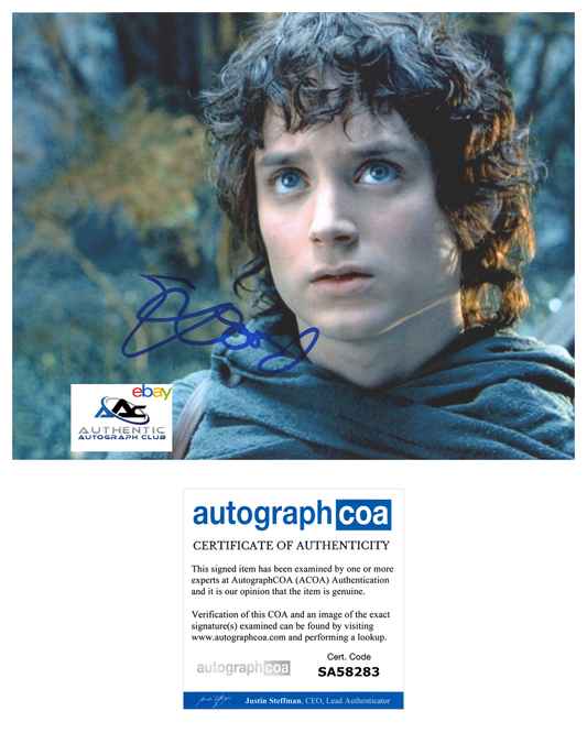 ELIJAH WOOD AUTOGRAPH SIGNED 8x10 PHOTO FRODO HOBBIT LORD OF THE RINGS ACOA COA