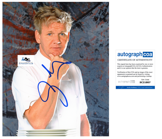 GORDON RAMSAY AUTOGRAPH SIGNED 8x10 PHOTO MASTERCHEF HELL'S KITCHEN ACOA