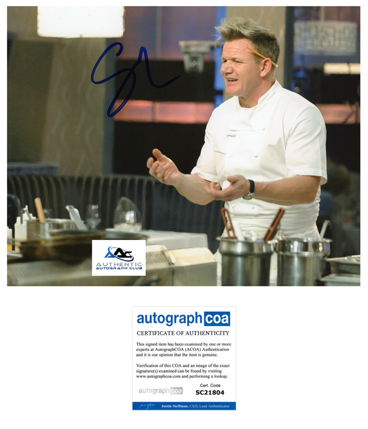 GORDON RAMSAY AUTOGRAPH SIGNED 8x10 PHOTO MASTERCHEF HELL'S KITCHEN ACOA