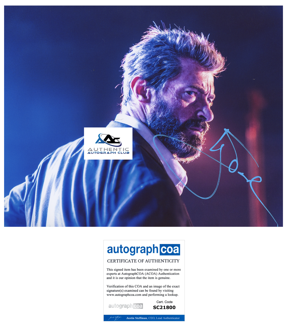 HUGH JACKMAN AUTOGRAPH SIGNED 8x10 PHOTO X-MEN XMEN WOLVERINE LOGAN ACOA