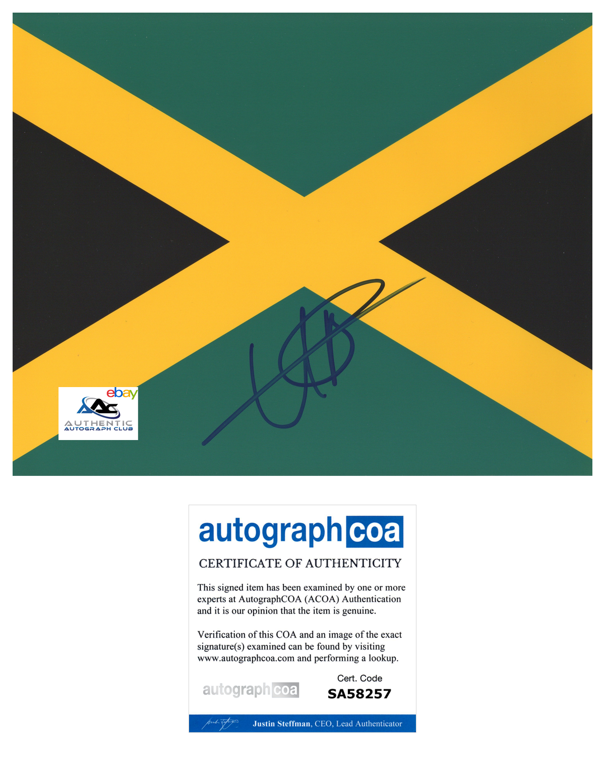 USAIN BOLT AUTOGRAPH SIGNED 8X10 PHOTO 2016 RIO OLYMPIC GOLD MEDALIST ACOA COA