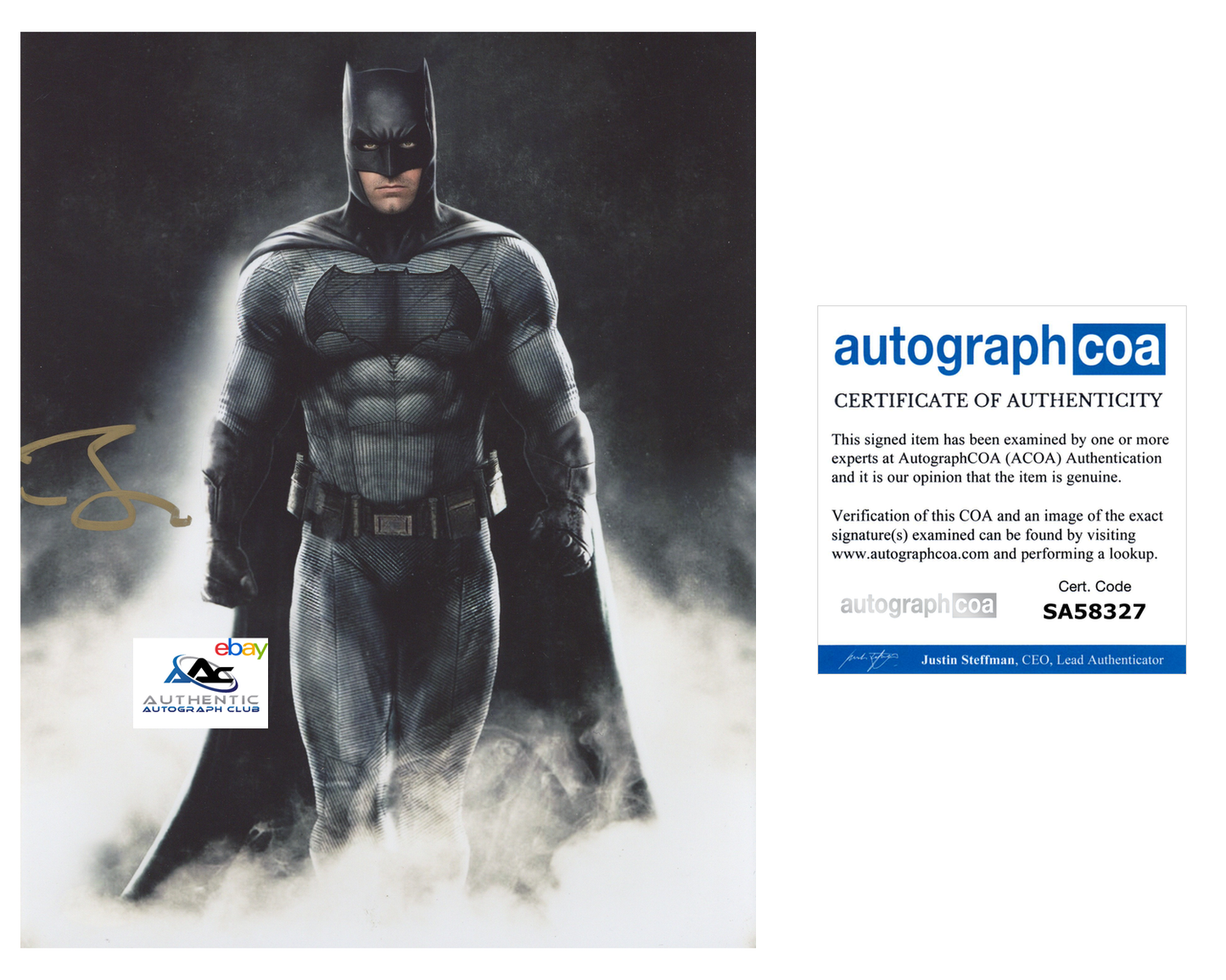 BEN AFFLECK AUTOGRAPH SIGNED 8x10 PHOTO BATMAN V SUPERMAN DAWN OF JUSTICE ACOA