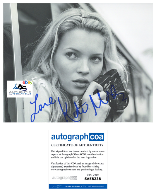 SUPERMODEL KATE MOSS AUTOGRAPH SIGNED 8X10 PHOTO ACOA COA