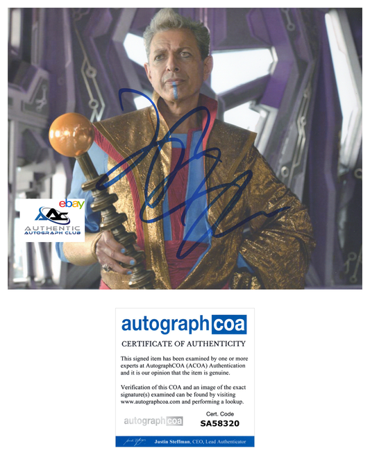 JEFF GOLDBLUM AUTOGRAPH SIGNED 8x10 PHOTO GRANDMASTER THOR RAGNORAK ACOA