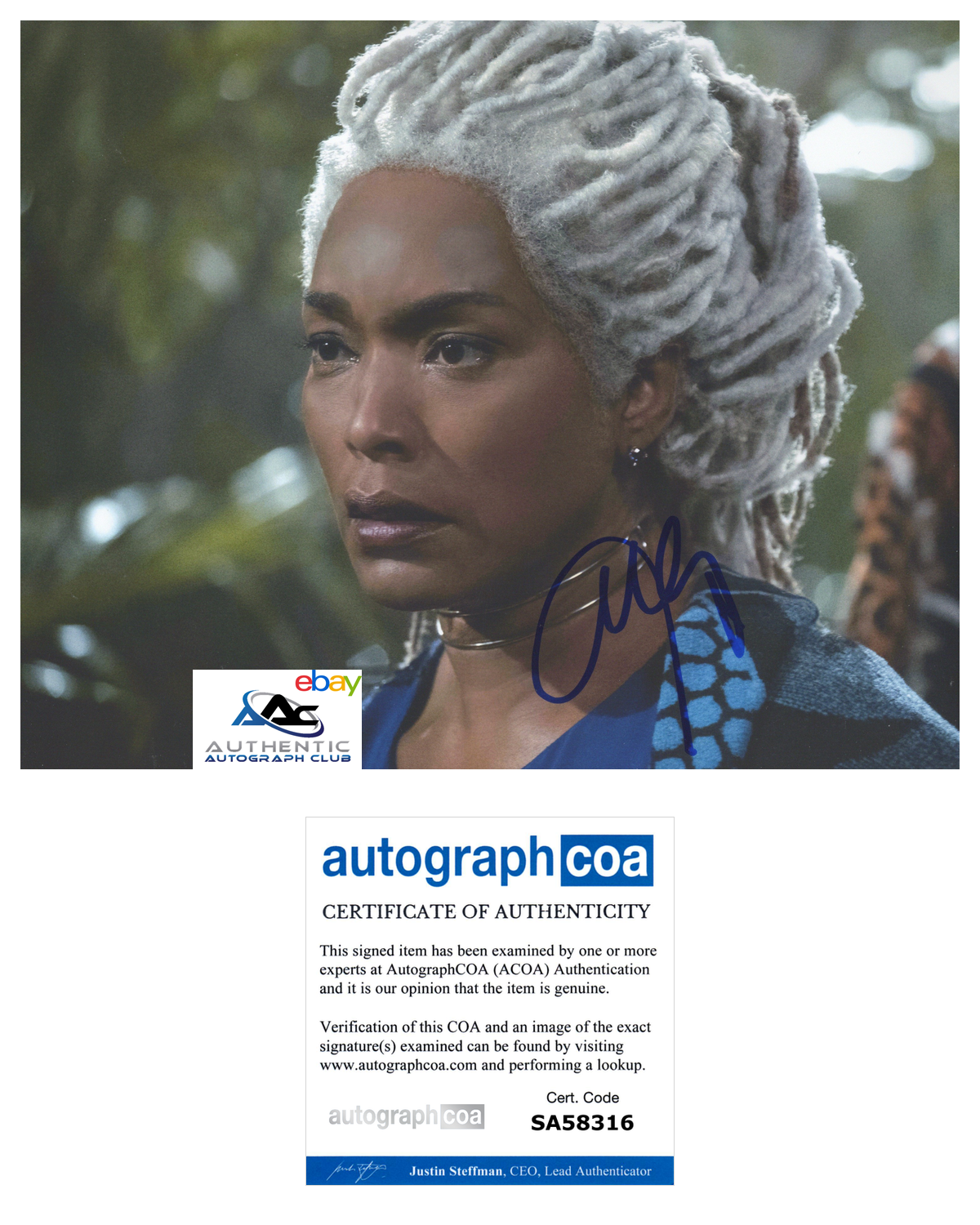 ANGELA BASSETT AUTOGRAPH SIGNED 8X10 PHOTO BLACK PANTHER ACOA