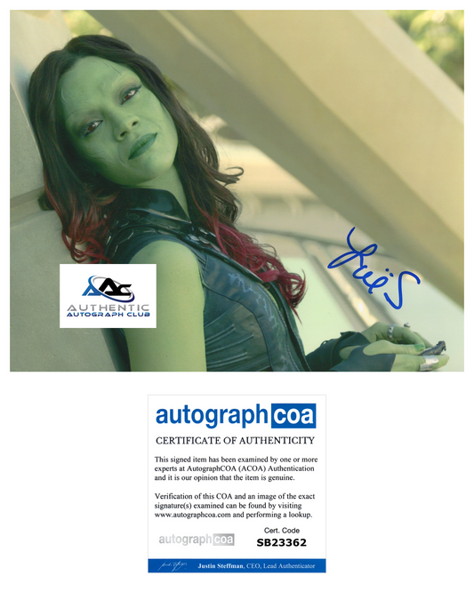 ZOE SALDANA AUTOGRAPH SIGNED 8x10 PHOTO GAMORA GUARDIANS OF THE GALAXY ACOA