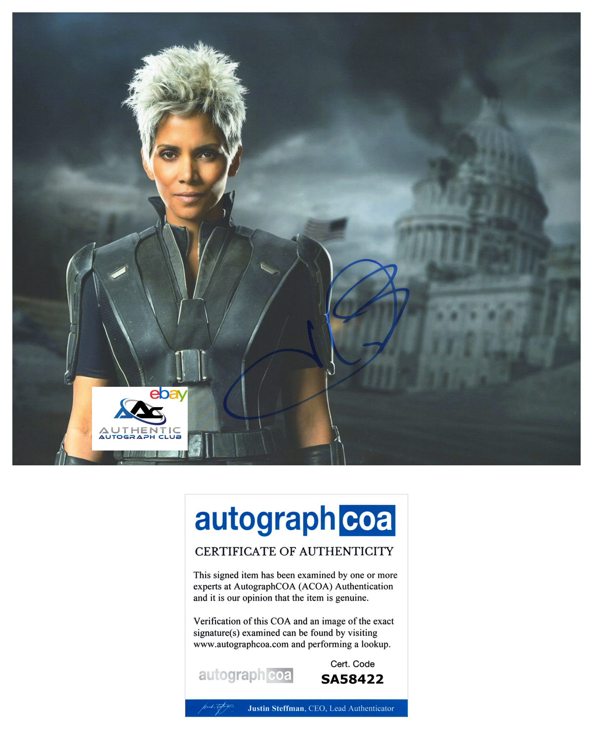 HALLE BERRY AUTOGRAPH SIGNED 8X10 PHOTO X-MEN STORM ACOA