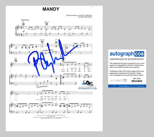 BARRY MANILOW AUTOGRAPH SIGNED SHEET MUSIC 8X10 PHOTO MANDY ACOA