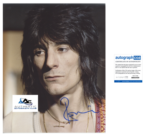 RONNIE WOODS AUTOGRAPH SIGNED 11x14 PHOTO ROLLING STONES GUITARIST ACOA