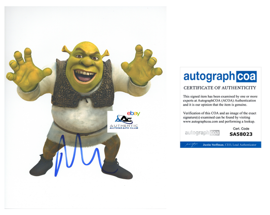 MIKE MYERS AUTOGRAPH SIGNED 8x10 PHOTO SHREK ACOA