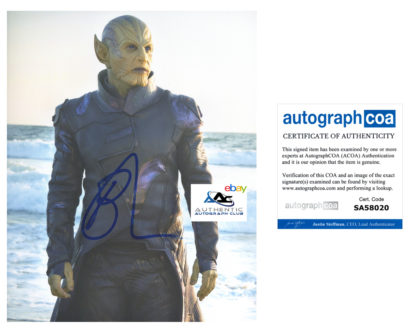 BEN MENDELSOHN AUTOGRAPH SIGNED 8x10 PHOTO CAPTAIN MARVEL TALOS ACOA