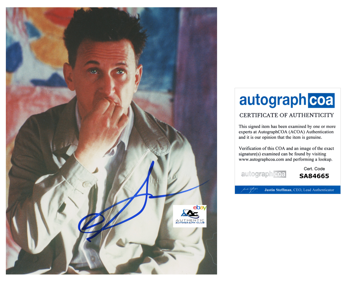 SEAN PENN AUTOGRAPH SIGNED 8X10 PHOTO MILK ACOA