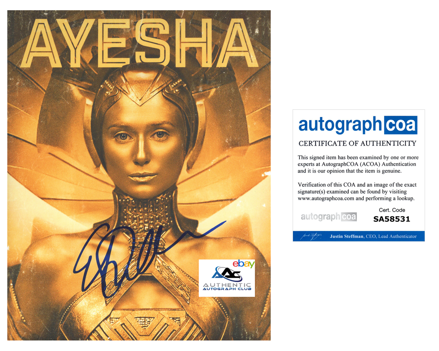 ELIZABETH DEBICKI AUTOGRAPH SIGNED 8x10 PHOTO AYESHA GUARDIANS OF GALAXY ACOA