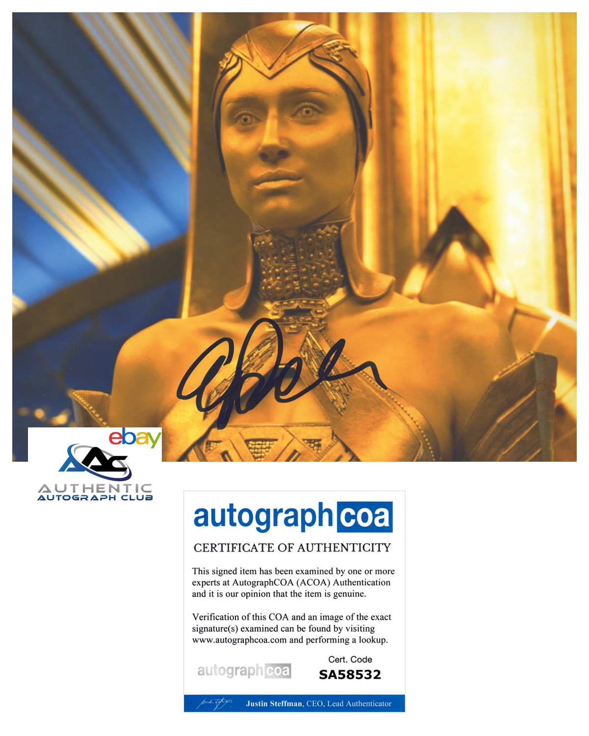 ELIZABETH DEBICKI AUTOGRAPH SIGNED 8x10 PHOTO AYESHA GUARDIANS OF GALAXY ACOA