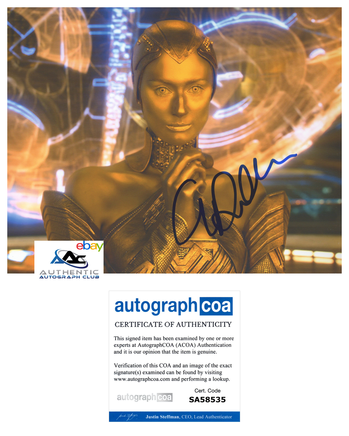 ELIZABETH DEBICKI AUTOGRAPH SIGNED 8x10 PHOTO AYESHA GUARDIANS OF GALAXY ACOA