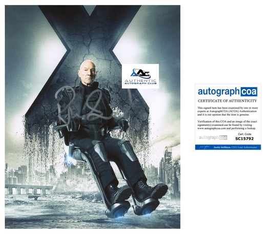 PATRICK STEWART AUTOGRAPH SIGNED 8x10 PHOTO PROFESSOR X ACOA