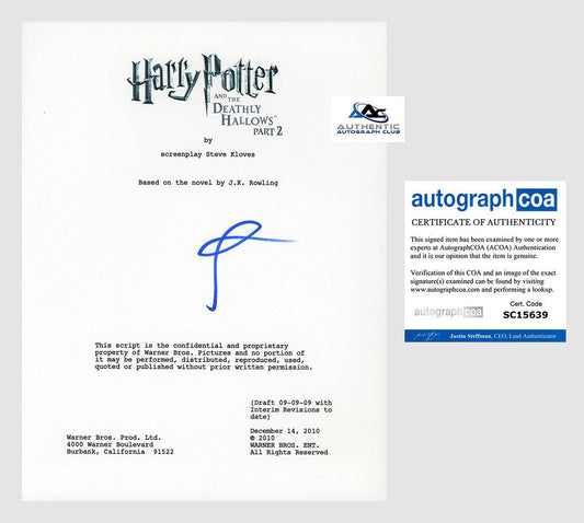 RUPERT GRINT AUTOGRAPH SIGNED HARRY POTTER DEATHLY HALLOWS FULL SCRIPT ACOA