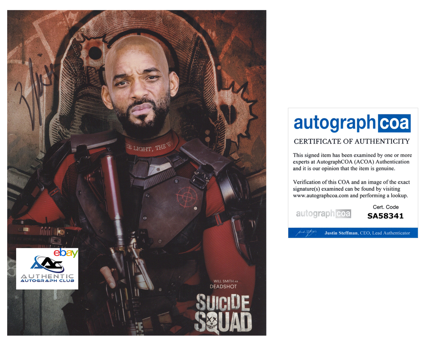 WILL SMITH AUTOGRAPH SIGNED 8x10 PHOTO SUICIDE SQUAD DEADSHOT ACOA