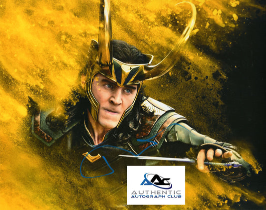 TOM HIDDLESTON AUTOGRAPH SIGNED 8X10 PHOTO LOKI THOR AVENGERS MARVEL COA