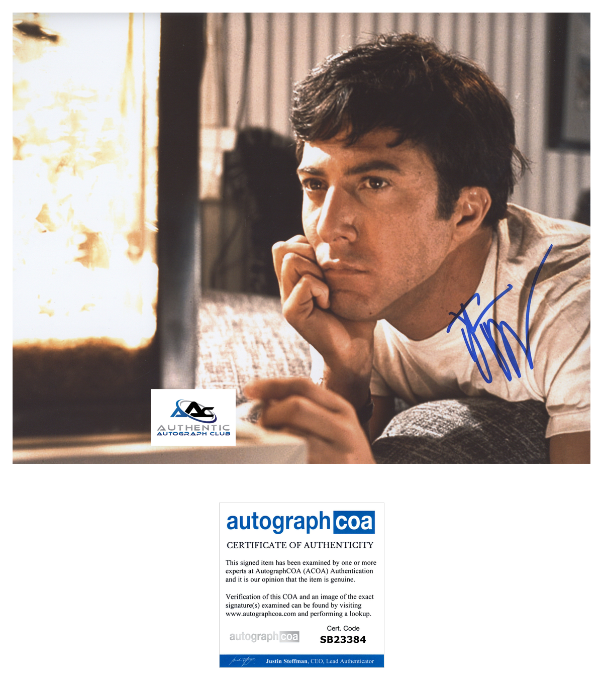 DUSTIN HOFFMAN AUTOGRAPH SIGNED 11x14 PHOTO ACOA