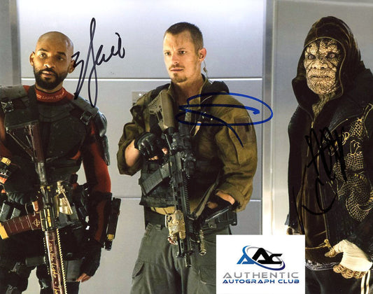 ADEWALE AGBAJE, WILL SMITH, JOEL KINNAMAN SUICIDE SQUAD AUTOGRAPH SIGNED PHOTO