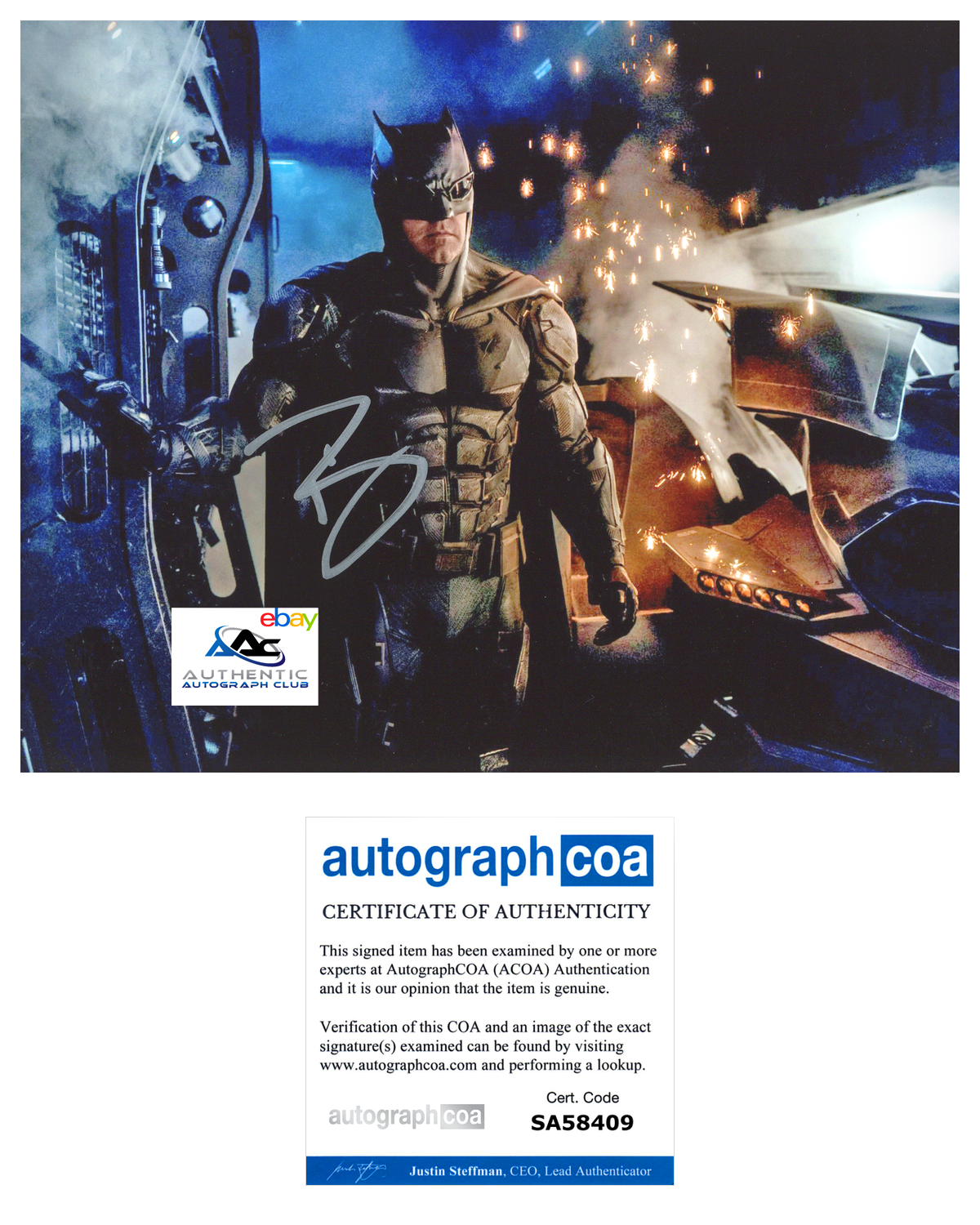 BEN AFFLECK AUTOGRAPH SIGNED 8x10 PHOTO BATMAN JUSTICE LEAGUE ACOA