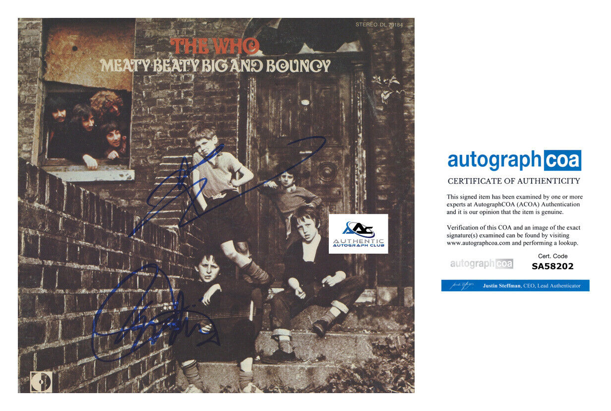 ROGER DALTREY AND PETE TOWNSHEND THE WHO AUTOGRAPH SIGNED MEATY BEATY VINYL LP