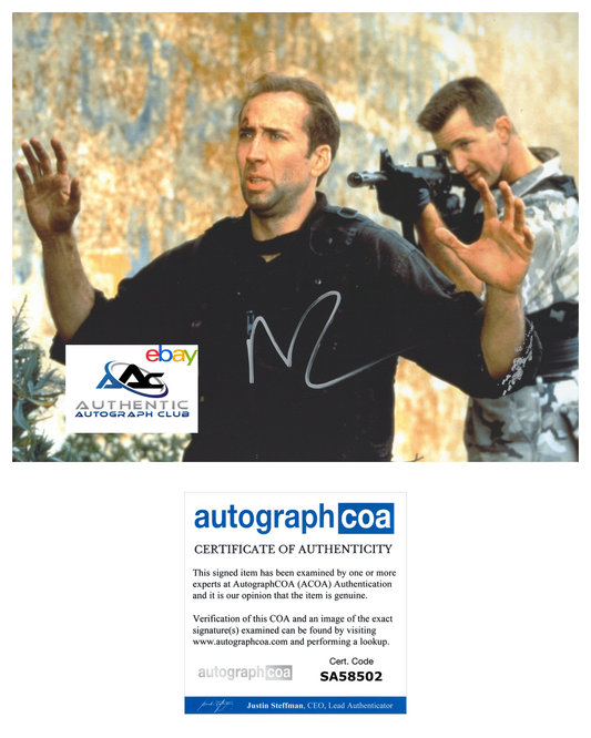 NICOLAS CAGE AUTOGRAPH SIGNED 8x10 PHOTO THE ROCK ACOA