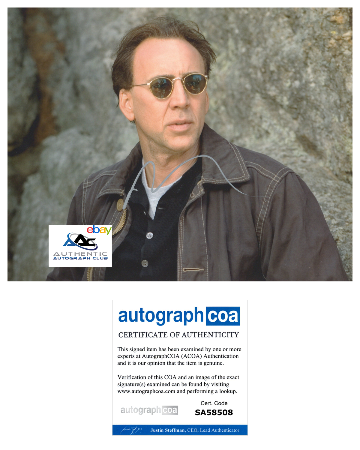 NICOLAS CAGE AUTOGRAPH SIGNED 8x10 PHOTO ACOA