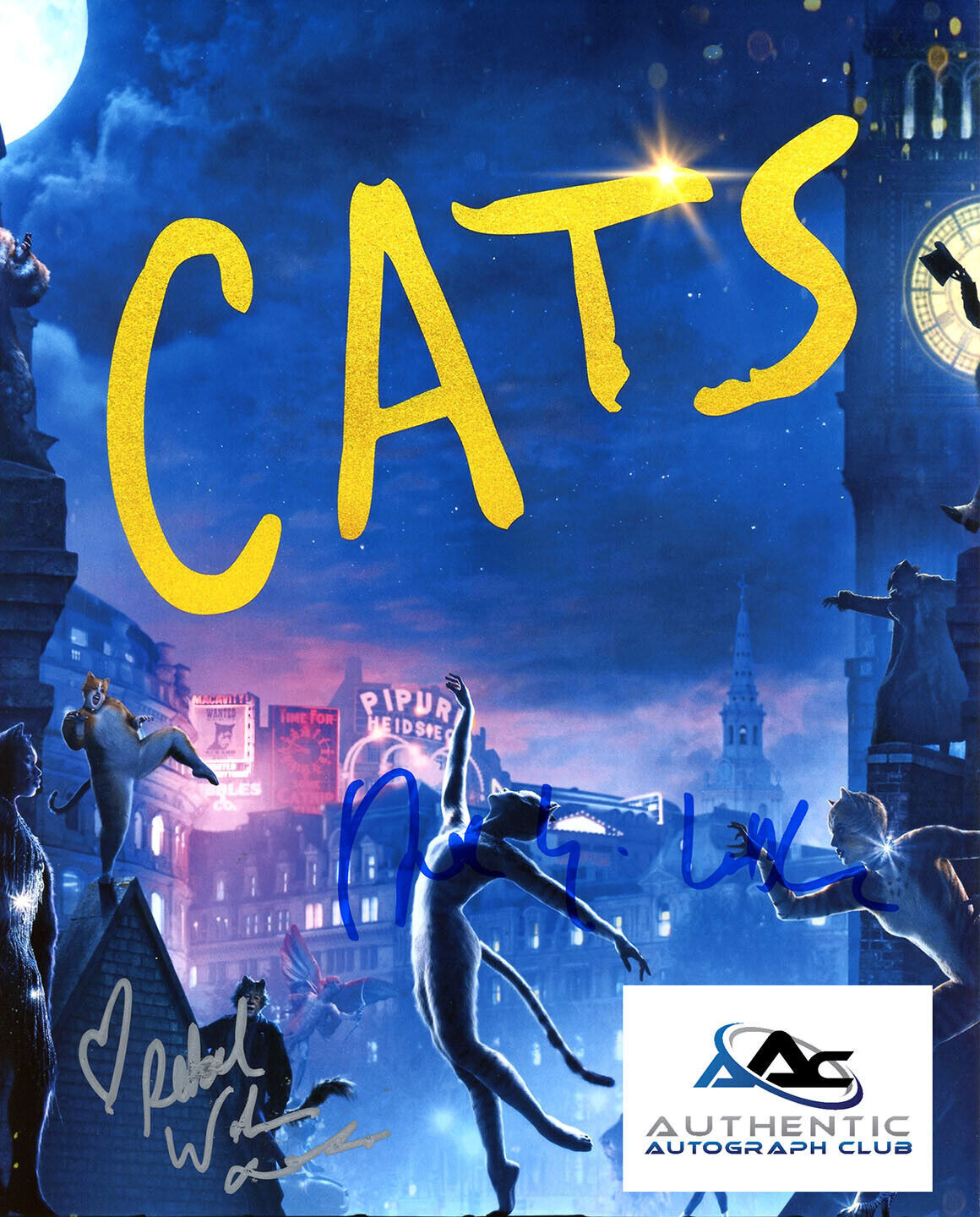 ANDREW LLOYD WEBBER AND REBEL WILSON AUTOGRAPH SIGNED 8x10 PHOTO CATS COA