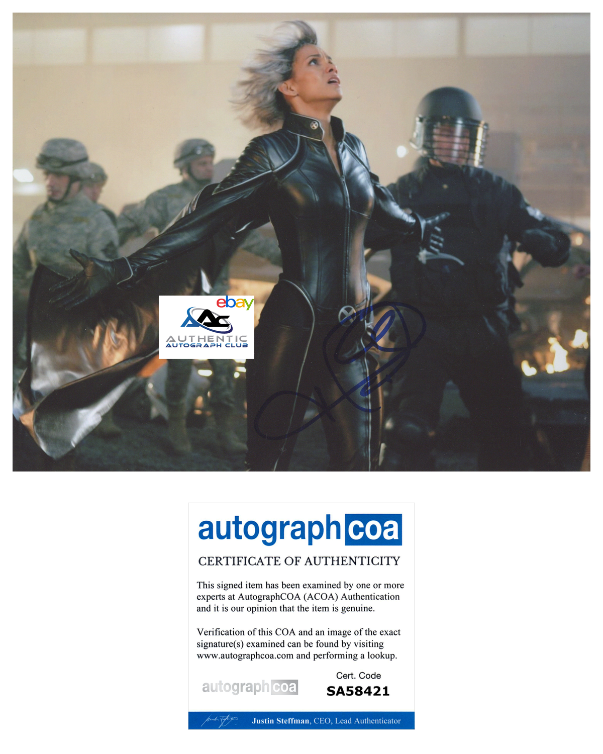 HALLE BERRY AUTOGRAPH SIGNED 8X10 PHOTO X-MEN STORM ACOA