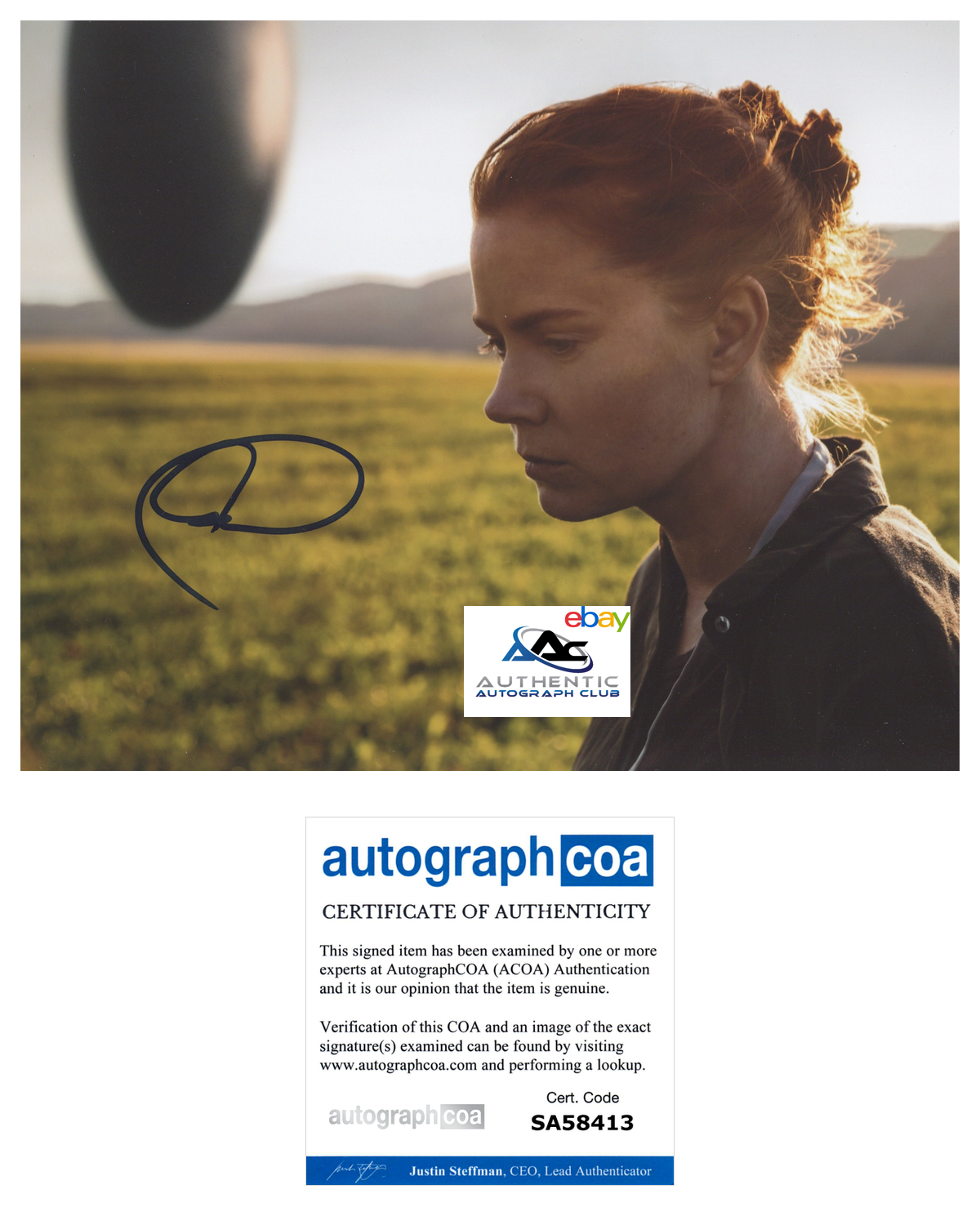 AMY ADAMS AUTOGRAPH SIGNED 8x10 PHOTO ARRIVAL LOUISE BANKS ACOA